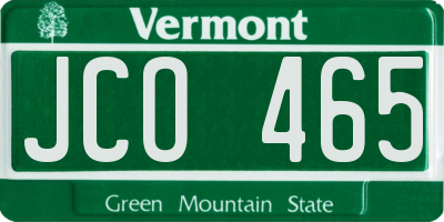 VT license plate JCO465