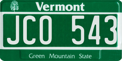 VT license plate JCO543