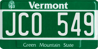 VT license plate JCO549