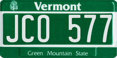 VT license plate JCO577