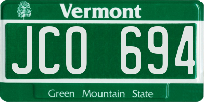 VT license plate JCO694