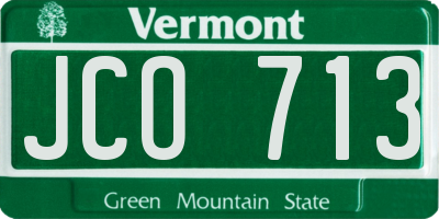 VT license plate JCO713
