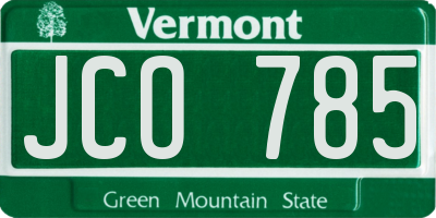 VT license plate JCO785