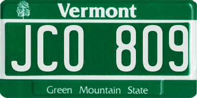 VT license plate JCO809