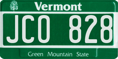 VT license plate JCO828