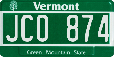 VT license plate JCO874