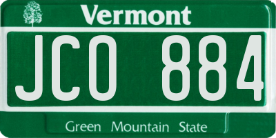 VT license plate JCO884
