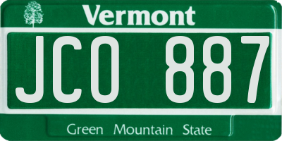 VT license plate JCO887
