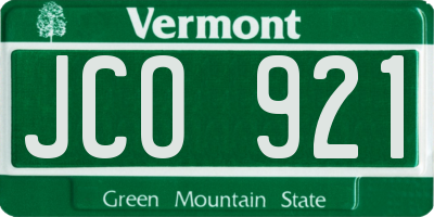 VT license plate JCO921