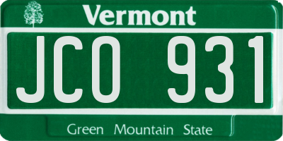 VT license plate JCO931