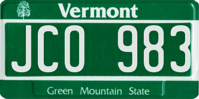 VT license plate JCO983