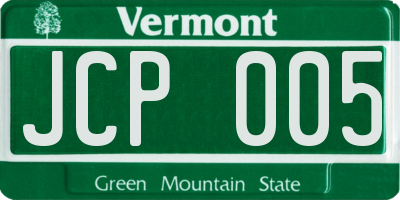 VT license plate JCP005