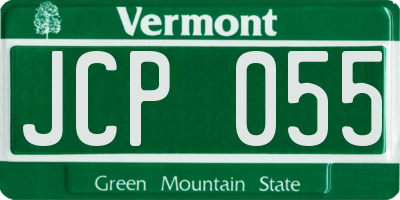 VT license plate JCP055