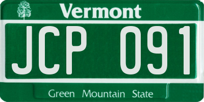 VT license plate JCP091