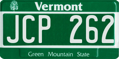 VT license plate JCP262