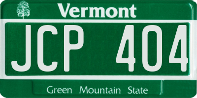 VT license plate JCP404
