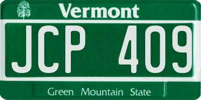VT license plate JCP409