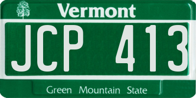 VT license plate JCP413