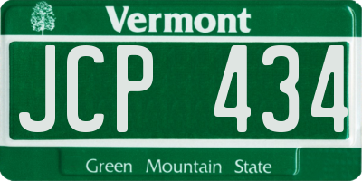 VT license plate JCP434