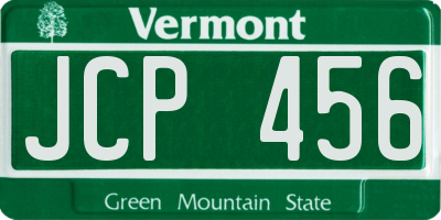 VT license plate JCP456
