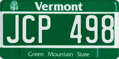 VT license plate JCP498