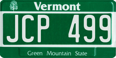 VT license plate JCP499