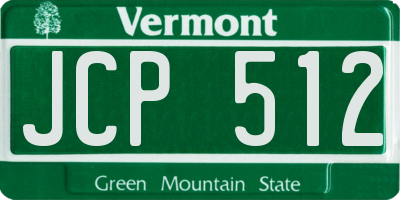 VT license plate JCP512