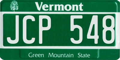 VT license plate JCP548