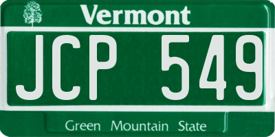 VT license plate JCP549