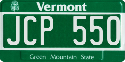 VT license plate JCP550