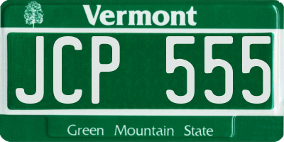 VT license plate JCP555
