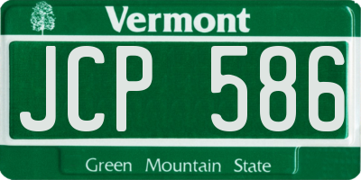 VT license plate JCP586