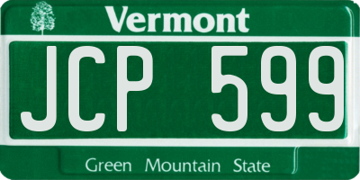 VT license plate JCP599