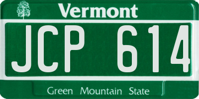 VT license plate JCP614