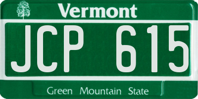 VT license plate JCP615