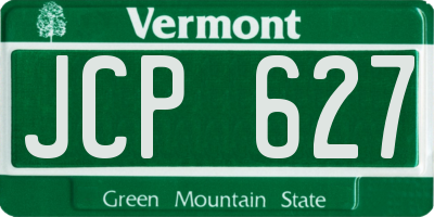 VT license plate JCP627