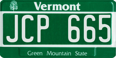 VT license plate JCP665