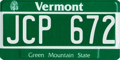 VT license plate JCP672