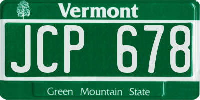 VT license plate JCP678