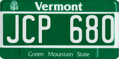 VT license plate JCP680