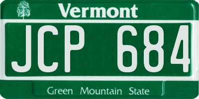 VT license plate JCP684