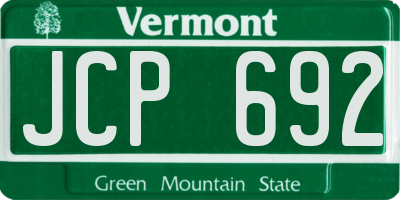 VT license plate JCP692