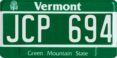 VT license plate JCP694