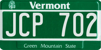 VT license plate JCP702