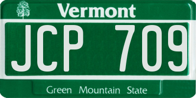 VT license plate JCP709