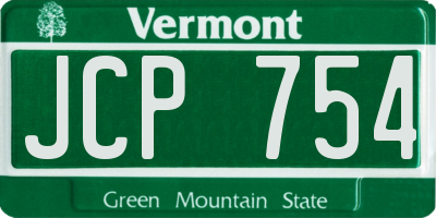 VT license plate JCP754