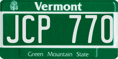 VT license plate JCP770