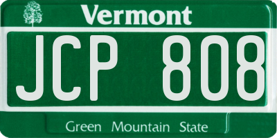VT license plate JCP808