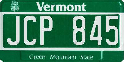 VT license plate JCP845