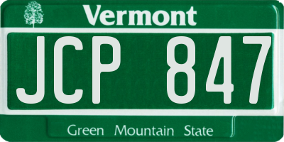 VT license plate JCP847